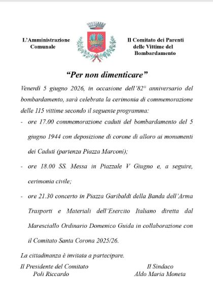 82° Anniversario del Bombardamento di Canepina