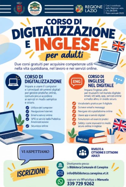 Nuovi Corsi Gratuiti: Digitalizzazione e Inglese nel Digitale per Adulti