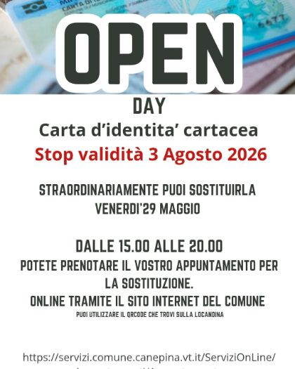 Open day per la carta d'identità elettronica ogni venerdì di Febbraio