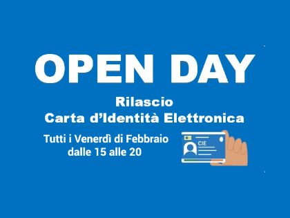 Open day per la carta d'identità elettronica ogni venerdì di Febbraio